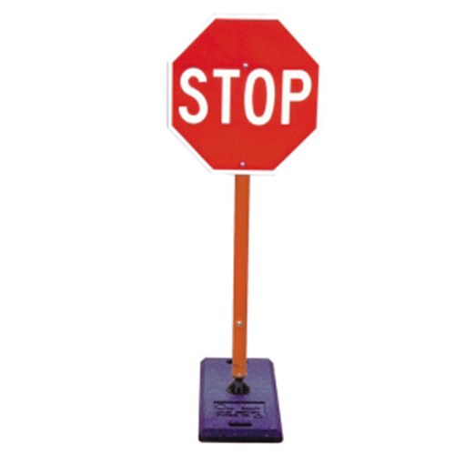 View Stop Sign with 5 ft. Orange Post